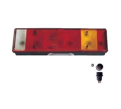 Lampa spate 465x130, 8 functii, cu mufa, stanga, LT250ms Promot