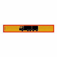Placa reflectorizanta lunga in chenar, 125x20cm, camion 3 axe cu remorca 2 axe, P.3M.104A Stickers Par