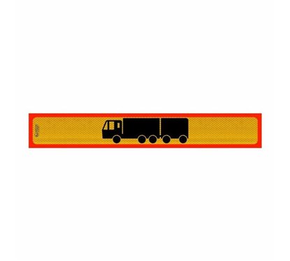 Placa reflectorizanta lunga in chenar, 125x20cm, camion 3 axe cu remorca 2 axe, P.3M.104A Stickers Par