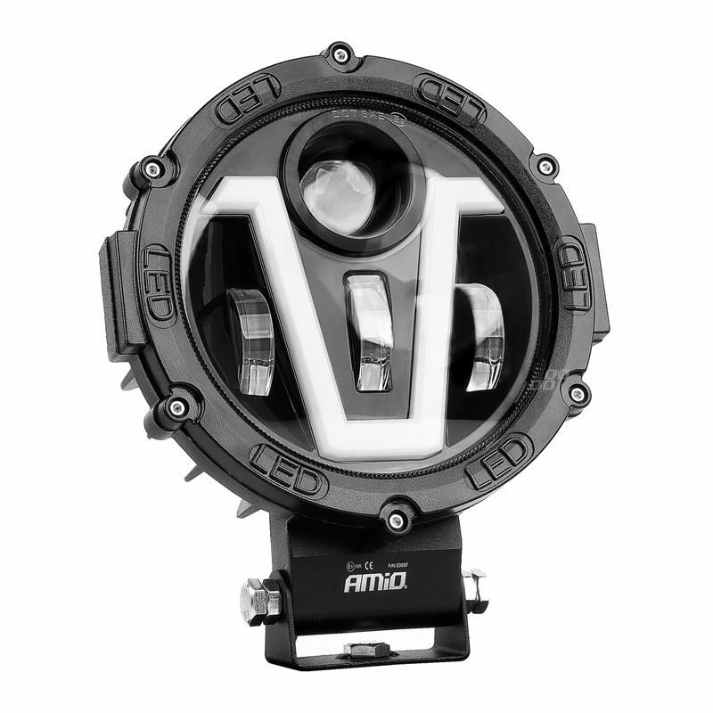 Proiector fi172, LED, 9-36V, 50W, 5500lm, cu faza lunga, faza scurta, pozitie alba DRL NEON, semnalizare, V Type, 03697 Amio 