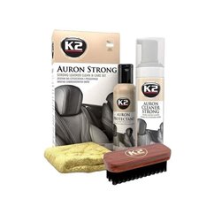 Set solutie, 350ml, laveta si perie pentru curatarea si intretinerea suprafetelor din piele foarte murdare si neglijate, Auron S