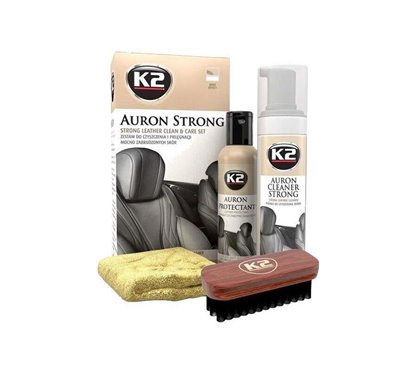 Set solutie, 350ml, laveta si perie pentru curatarea si intretinerea suprafetelor din piele foarte murdare si neglijate, Auron S