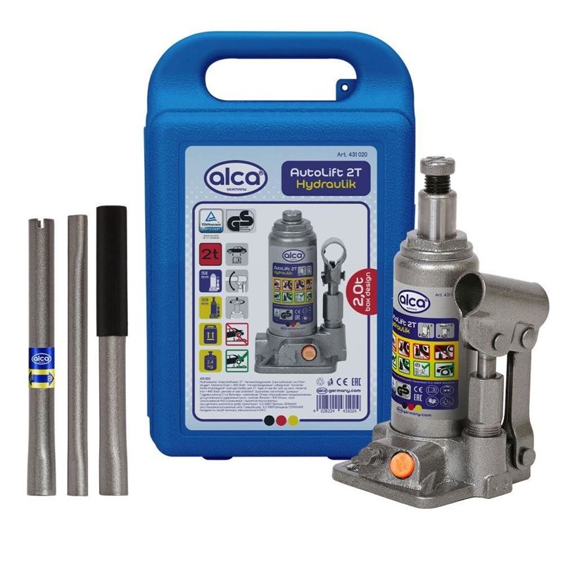 Cric hidraulic 2T, cu cutie depozitare, TUV, 431.02 Alca