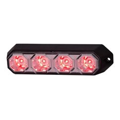 Proiector stroboscopic 4 LED-uri girofar grila, rosu, 12-24V, 12W, LDO 2259 Horpol