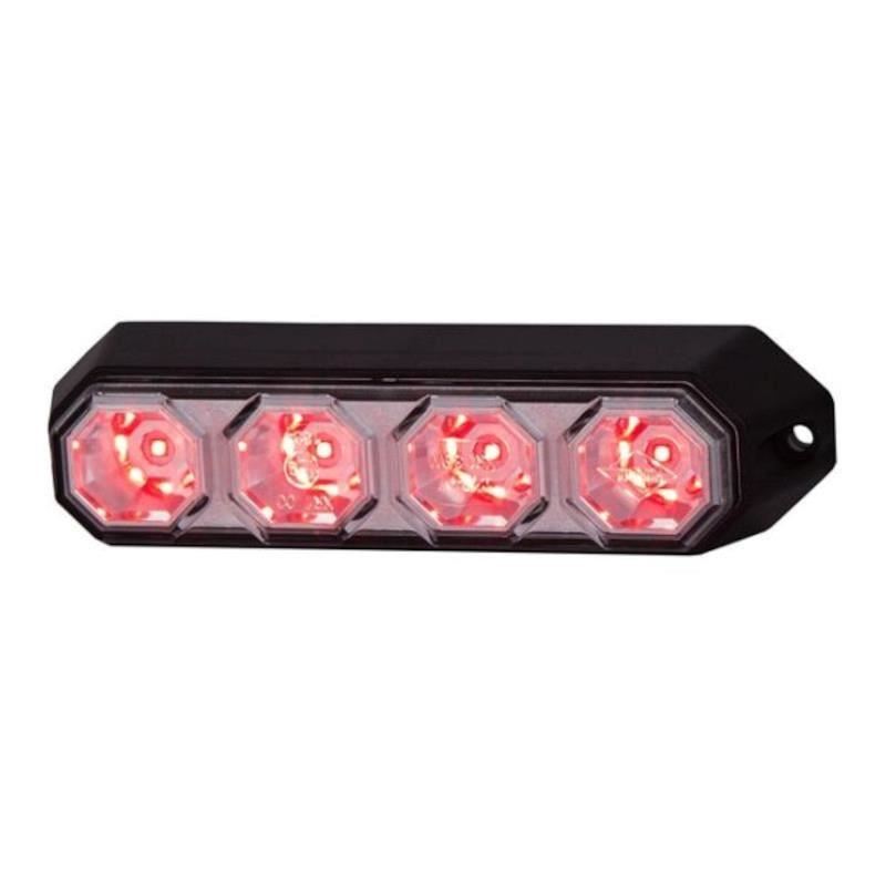 Proiector stroboscopic 4 LED-uri girofar grila, rosu, 12-24V, 12W, LDO 2259 Horpol