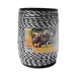 Rola fir alb cu negru, fi4, 3x0.2mm, gard electric BK87623