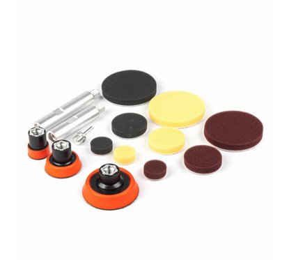 Set 15 bureti polisare si elemente, fi25-75mm, cu 3 adaptori M14-100-120mm, detailing, 03700 Amio