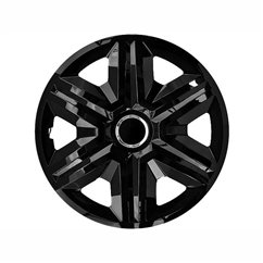 Set 4 capace roti 15inch, negru lacuit cu inel, KC63114 Carmotion 