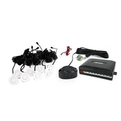 Set senzori parcare fata si spate, albi, fi22 cu avertizor sonor 01599 Amio