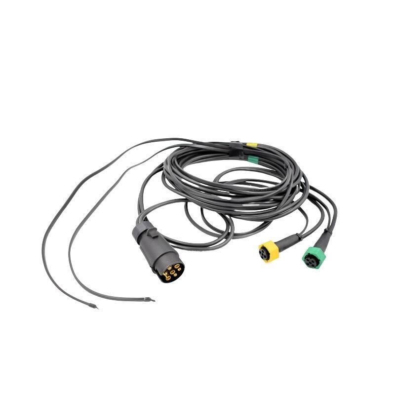 Instalatie electrica cablaj remorca 12V, cu fisa 7 pini si 2 mufe baioneta 5 pini si cablaj lampi gabarit, 2x 7m cu 2x 5.5m, III Instalatie electrica cablaj remorca 12V, cu fisa 7 pini si 2 mufe baioneta 5 pini si cablaj lampi gabarit, 2x 7m cu 2x 5.5m, III