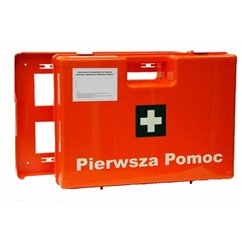 Trusa sanitara spatii comerciale K15, DIN 13157, mare 33x24cm, detasabila, de perete, cu pipa respiratie artificiala