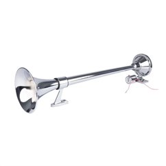 Claxon 12-24V, 120dB, 1 pipa rotunda, 64cm, crom, 04076 Amio