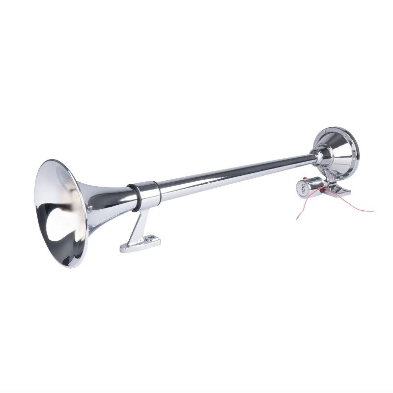 Claxon 12-24V, 120dB, 1 pipa rotunda, 64cm, crom, 04076 Amio Claxon 12-24V, 120dB, 1 pipa rotunda, 64cm, crom, 04076 Amio