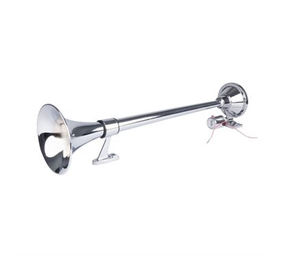 Claxon 12-24V, 120dB, 1 pipa rotunda, 64cm, crom, 04076 Amio