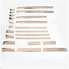 Set complet ornamente cromate usi, praguri, manere, Dacia Logan 2004-2013, Design Crom