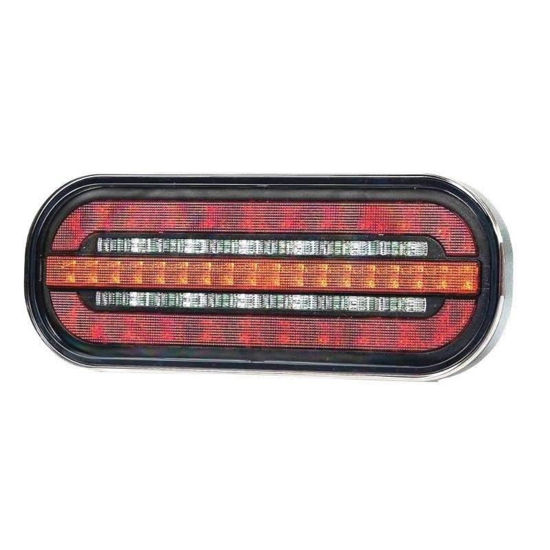 Lampa spate 185x75, 3 functii, LED, semnalizare dinamica, cu mufa si priza suplimentara, FT-320-LED DI Bajonet SS Fristom