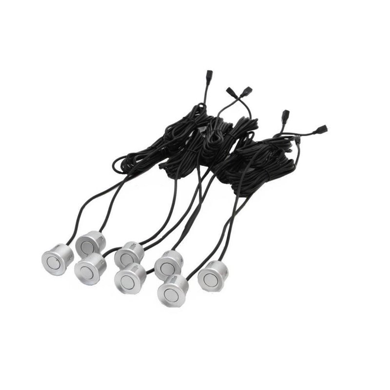 Set 8 senzori parcare, spate si fata, argintii, fi22, cu avertizor sonor 01596 Amio Set 8 senzori parcare, spate si fata, argintii, fi22, cu avertizor sonor 01596 Amio