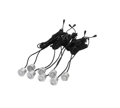 Set 8 senzori parcare, spate si fata, argintii, fi22, cu avertizor sonor 01596 Amio