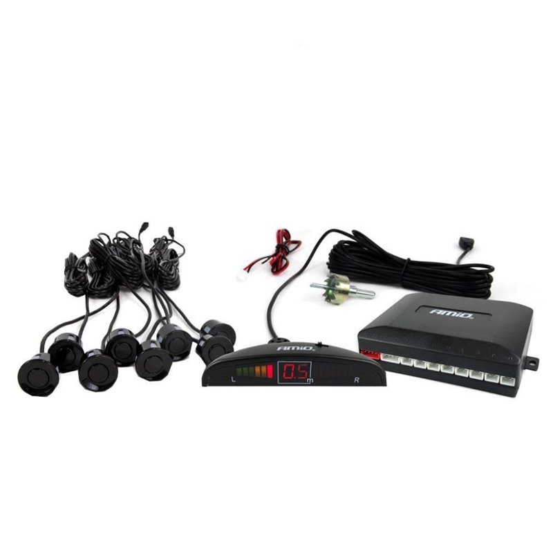 Set 8 senzori parcare fata - spate, cu afisaj cu LED, 01560 Amio