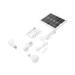 Panou solar 5.5W/5V, sistem cu baterie 3.7v/5000Ah, 2 becuri, 1 usb, BK69217