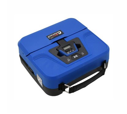 Compresor aer digital, 3 in 1, 12V, 7bar, cu 3 adaptori si 4 capacele, lanterna LED, manometru detasabil, compartiment pentru ad