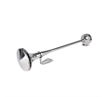 Claxon 12-24V, 120dB, 1 pipa rotunda, 62cm, crom, LowTone 04078 Amio