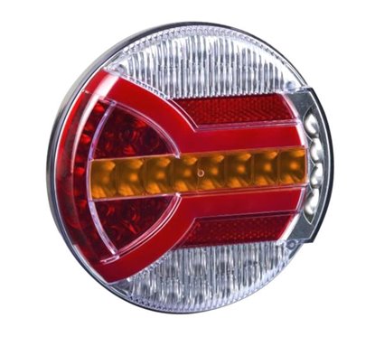 Lampa spate fi140, 4 functii, tip hamburger, LED Neon, semnalizare dinamica, Navia LZD 2342 Horpol