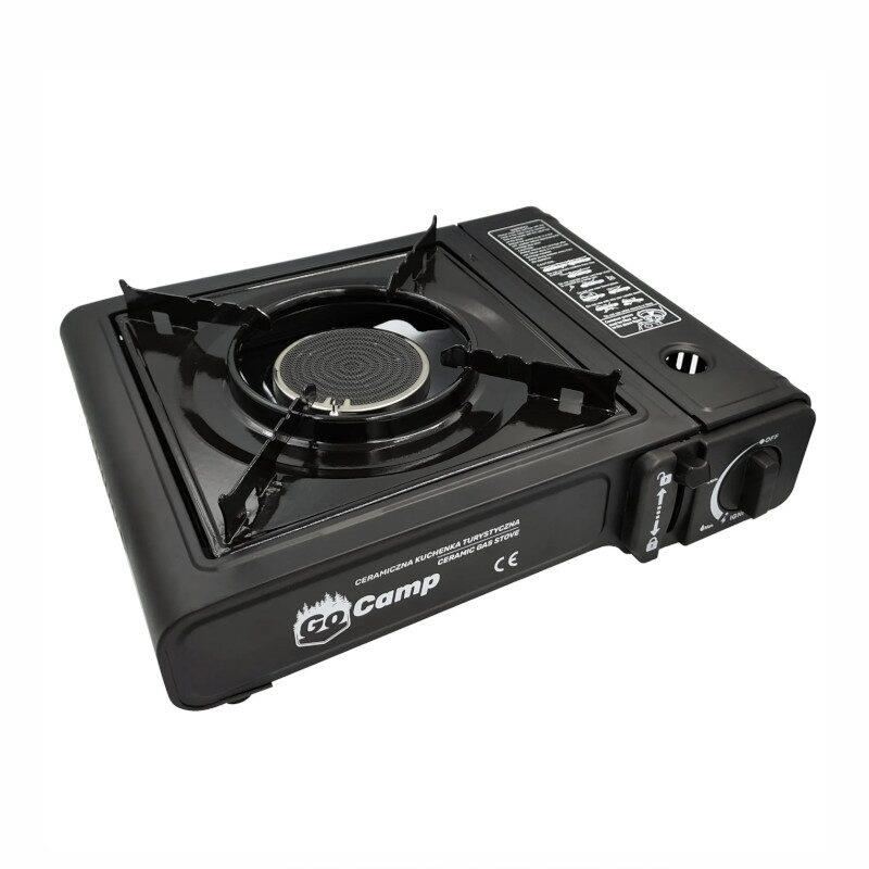 Aragaz portabil camping 1.62kW, cu arzator ceramic, aprindere automata, dubla alimentare butelie sau cartus gaz, 86999 Carmotion