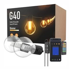 Ghirlanda luminoasa solara, 15 becuri LED, 7.5m, aplicatie bluetooth, G40 11743 Garden of Eden