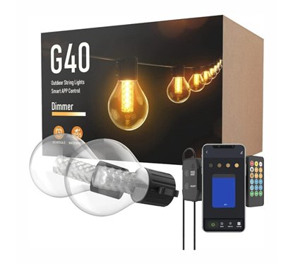 Ghirlanda luminoasa solara, 15 becuri LED, 7.5m, aplicatie bluetooth, G40 11743 Garden of Eden