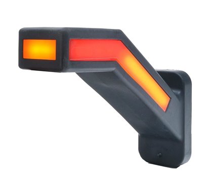 Lampa gabarit cu brat oblic 45°, 185mm W168.6dd-1259L, LED, semnalizare dinamica, 3 functii, 12-24V Was