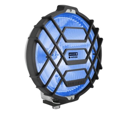 Proiector fi183, mare, carcasa cromata, cu grilaj, stical albastra HO2 40060C Wesem