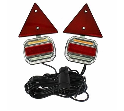 Kit lampi remorca, cu LED, semnalizare dinamica, magnet si cablu 7.5m, fisa 7 pini, KT TT.12019T