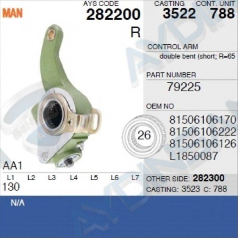 Lacat franare pentru MAN,Â AYS, 282200, 3522, 788