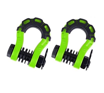 Set 2 ocheti de remorcare 8 tone, cu protectie din cauciuc, verde, CRG0-ro