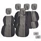 Set huse auto PLUS, 5 locuri, 2 cu 3, Dacia Logan 1, negru cu gri, fagure, DLZ55 Dealiz