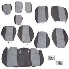 Set huse auto, universale, dedicate Suzuki Vitara, negru cu gri, DLZ52 Dealiz