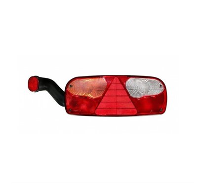 Lampa spate 344x140 cu lampa gabarit, 8 functii, cu triunghi, ceata, mers inapoi si iluminare numar, 24V, mufa ASS2 7pin, stanga