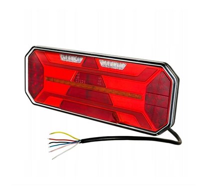 Lampa spate 350x131, LED, 5 functii, cu triunghi, semnalizare dinamica, ceata si mers inapoi, pozitie NEON, cu cablu, 12-24V, dr