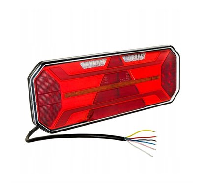 Lampa spate 350x131, LED, 5 functii, cu triunghi, semnalizare dinamica, ceata si mers inapoi, pozitie NEON, cu cablu, 12-24V, st