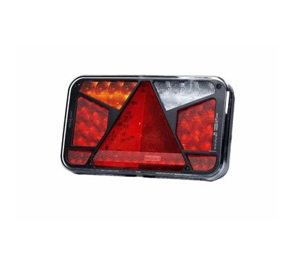 Lampa spate 240x140, LED, 7 functii, cu triunghi, ceata, mers inapoi si iluminare numar, cu mufa, CANBUS stanga, FT-370 L TB LED