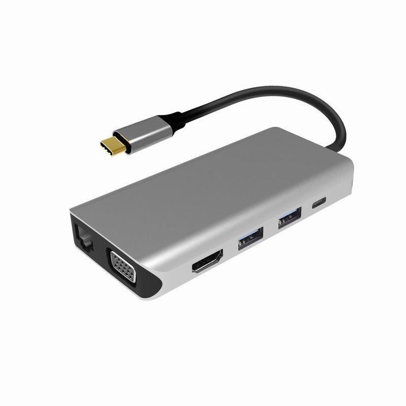 Adaptor multiport USB-C--HDMI, Vga, 3xUSB PNI-MP10 Adaptor multiport USB-C--HDMI, Vga, 3xUSB PNI-MP10