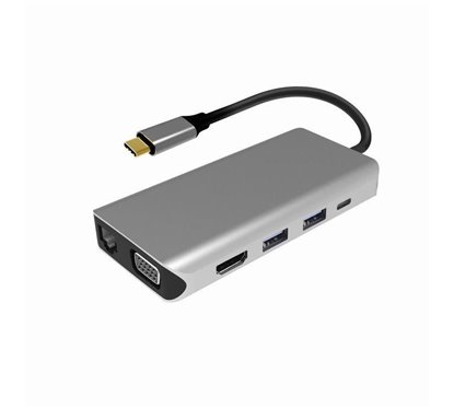 Adaptor multiport USB-C--HDMI, Vga, 3xUSB PNI-MP10