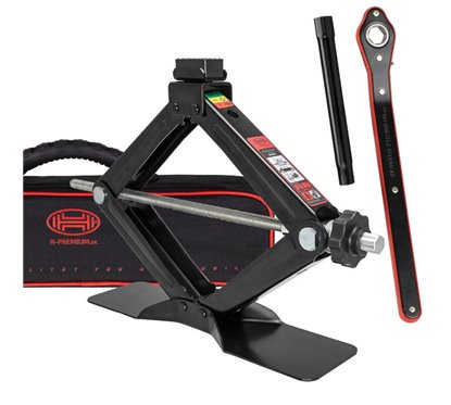 Cric foarfeca, 2000kg, 10-44cm, cu cheie clichet si tubulara 17mm, husa depozitare, SUV, OEM, pentru multe modele BMW, MINI, Ope