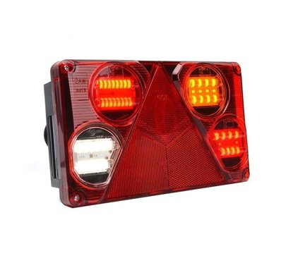Lampa spate 232x142, 6 functii, cu triunghi, cu ceata si mers inapoi, LED, dreapta, W70DP 392 Was