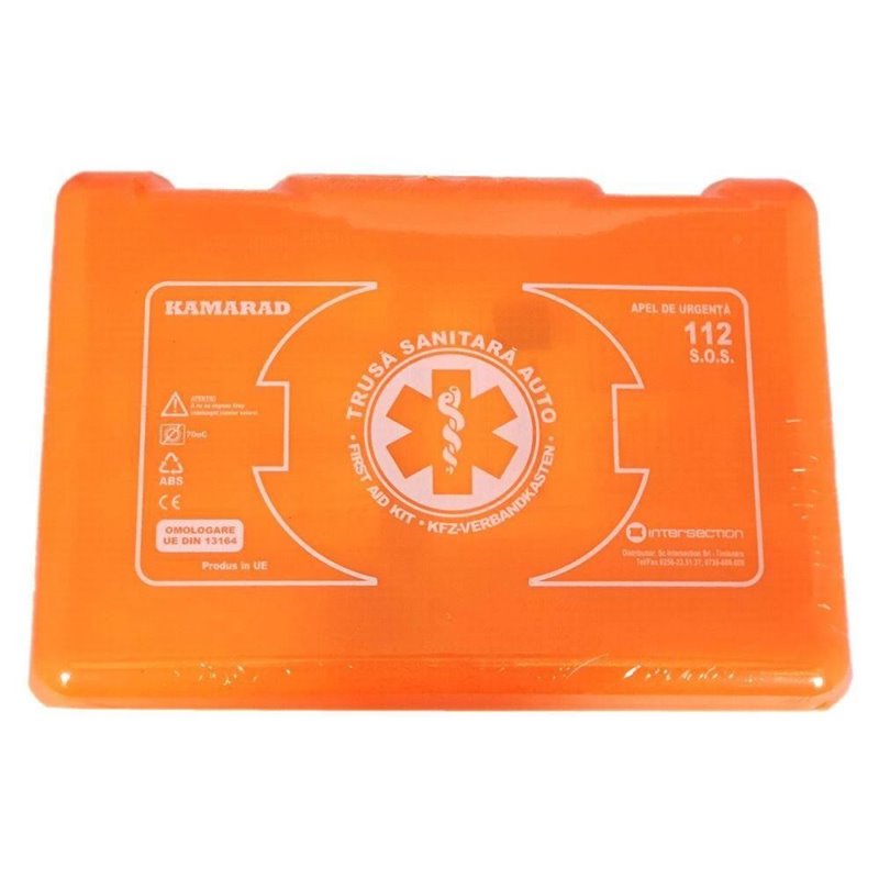 Trusa sanitara auto 5 ANI, BD DIN13164 KAMARAD, avizata, bax cu 10 truse Trusa sanitara auto 5 ANI, BD DIN13164 KAMARAD, avizata, bax cu 10 truse