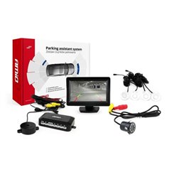 Set 4 senzori parcare, albi, cu camera, monitor 4.3" si buzzer 01557 Amio