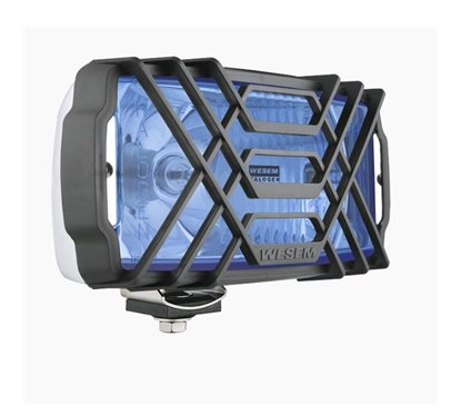 Proiector 220x123, faza lunga, cu pozitie, carcasa cromata, culoare albastra, cu grilaj 5HP.40486 Wesem  