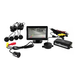 Camera marsarier cu senzori si monitor, kit asistenta parcare, camera HD315, 4 senzori, ecran TFT01 4.3", avertizor, 01555 Amio 