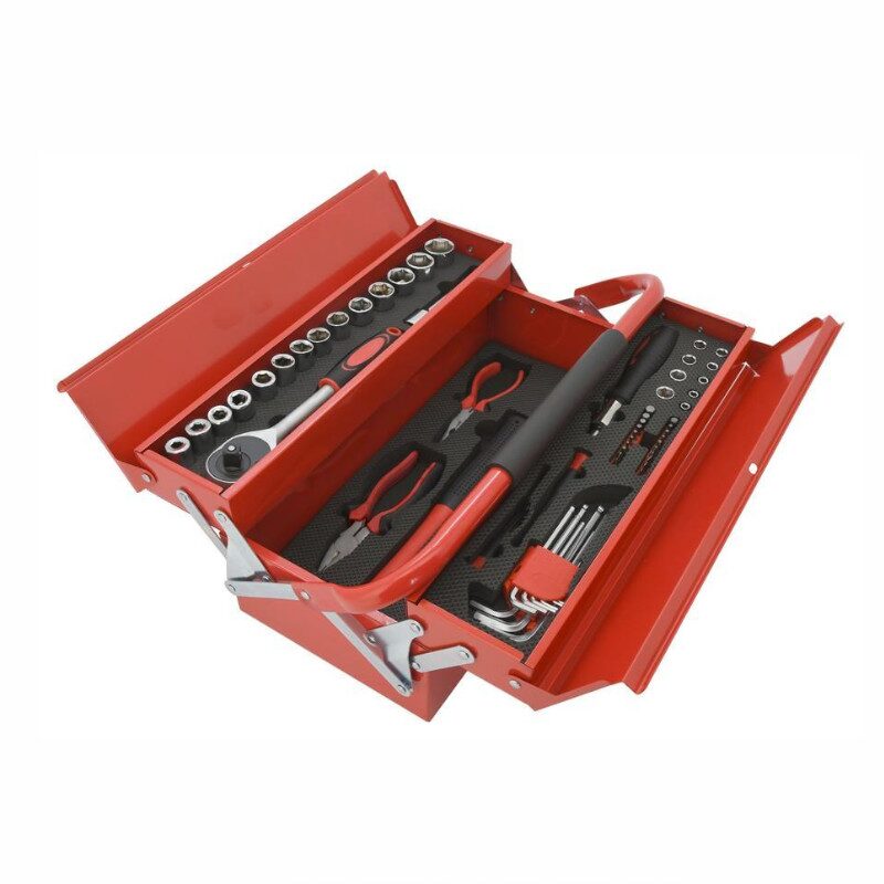 Set trusa metalica cu 63 unelte, Metal Box, 09467 Compass Set trusa metalica cu 63 unelte, Metal Box, 09467 Compass